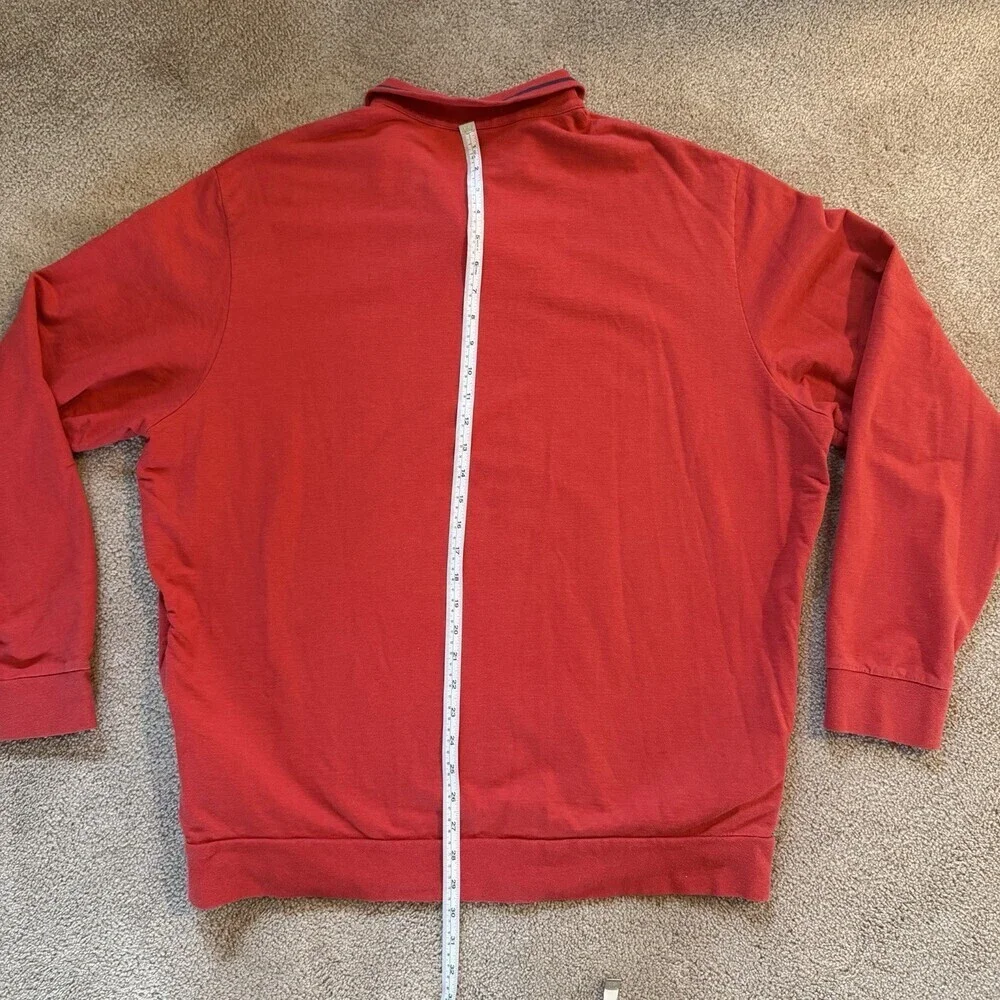 Polo Golf Ralph Lauren Erin Hills Half Zip Pullover XL Red Cotton Pockets